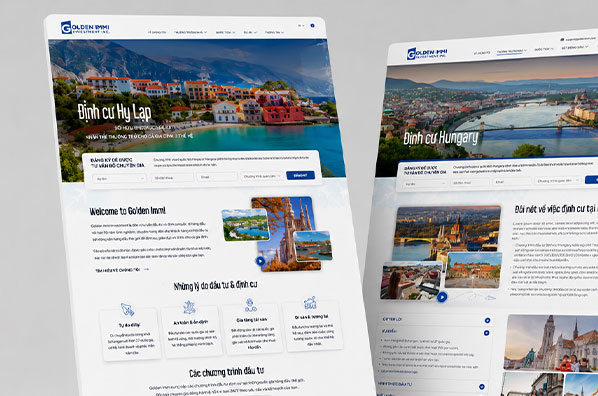 Thiết kế website cho Công ty chuyên về tư vấn định cư và đầu tư quốc tế Golden Immi
