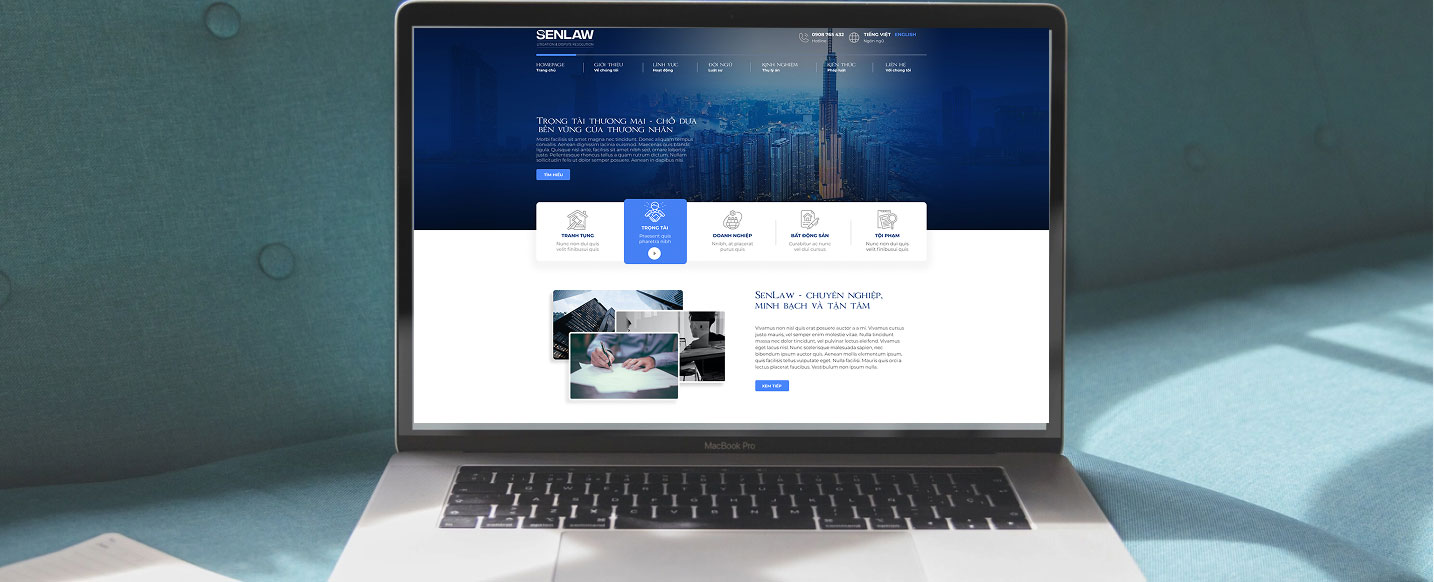 Dự án website chính thức của công ty luật SenLaw