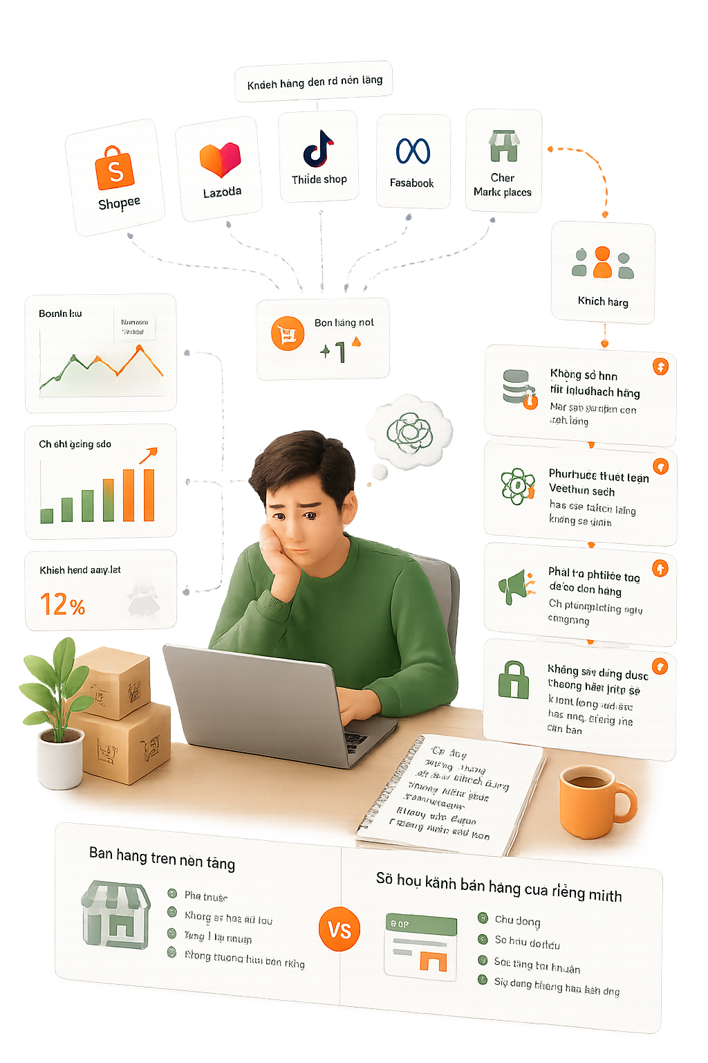 Vì sao nhiều doanh nghiệp bán được hàng online nhưng vẫn không xây được thương hiệu?
