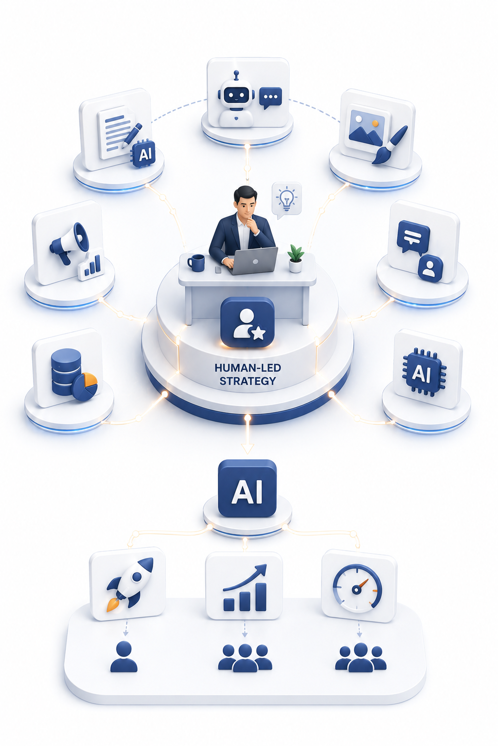 AI không thay thế chiến lược. AI giúp doanh nghiệp sở hữu năng lực digital hiệu quả hơn
