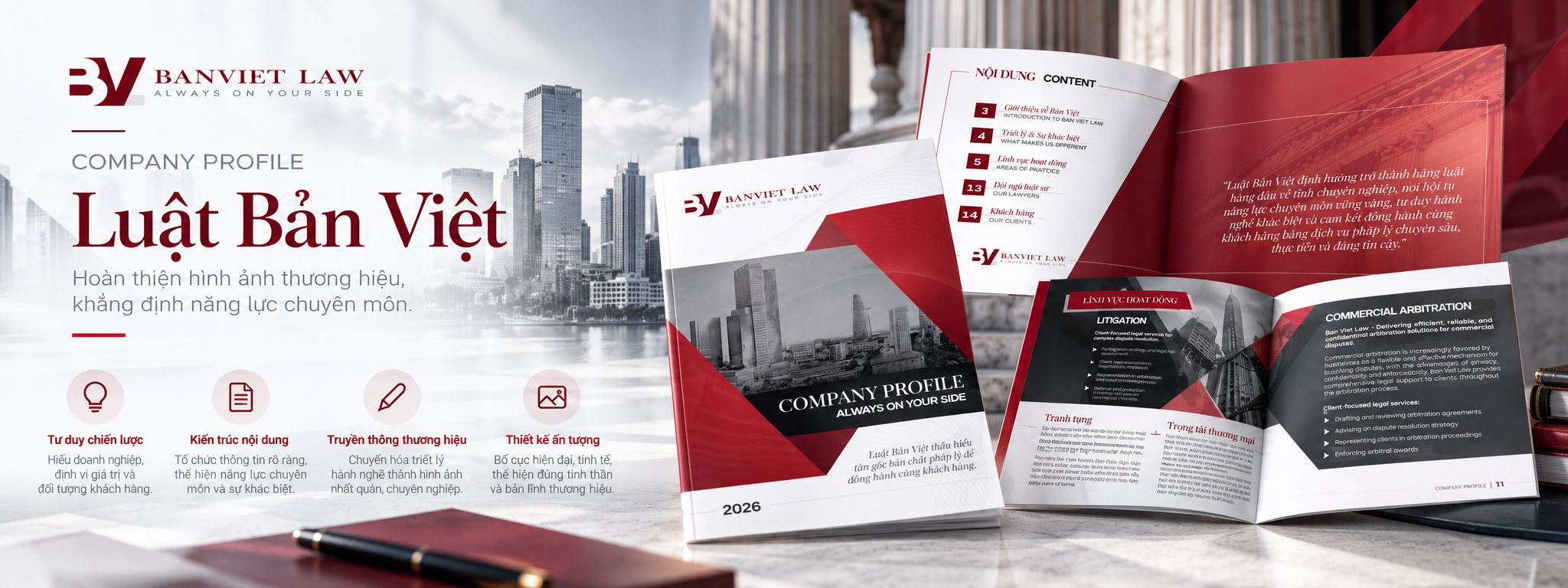 Thiết kế Company Profile Luật Bản Việt – Khi năng lực chuyên môn trở thành giá trị thương hiệu
