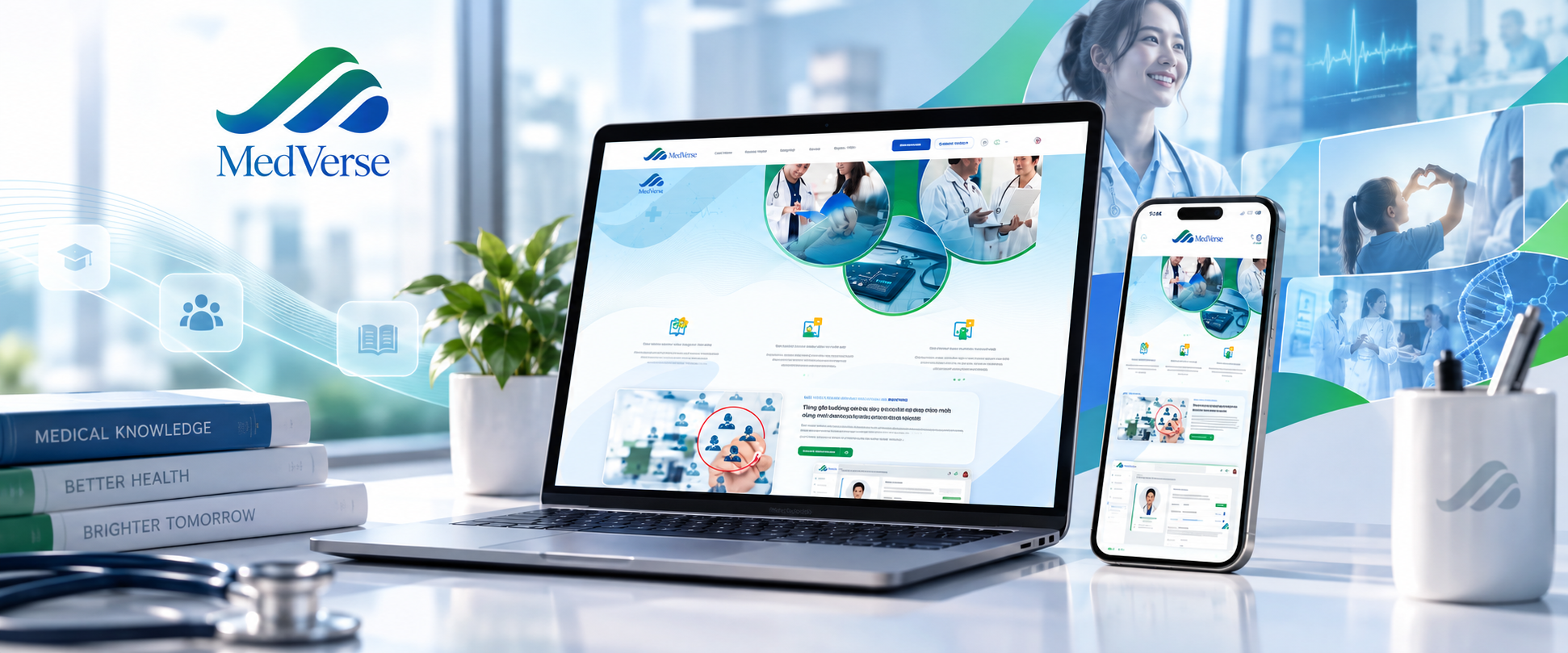 MedVerse – Thiết kế website chính thức cho nền tảng kết nối và học tập y khoa