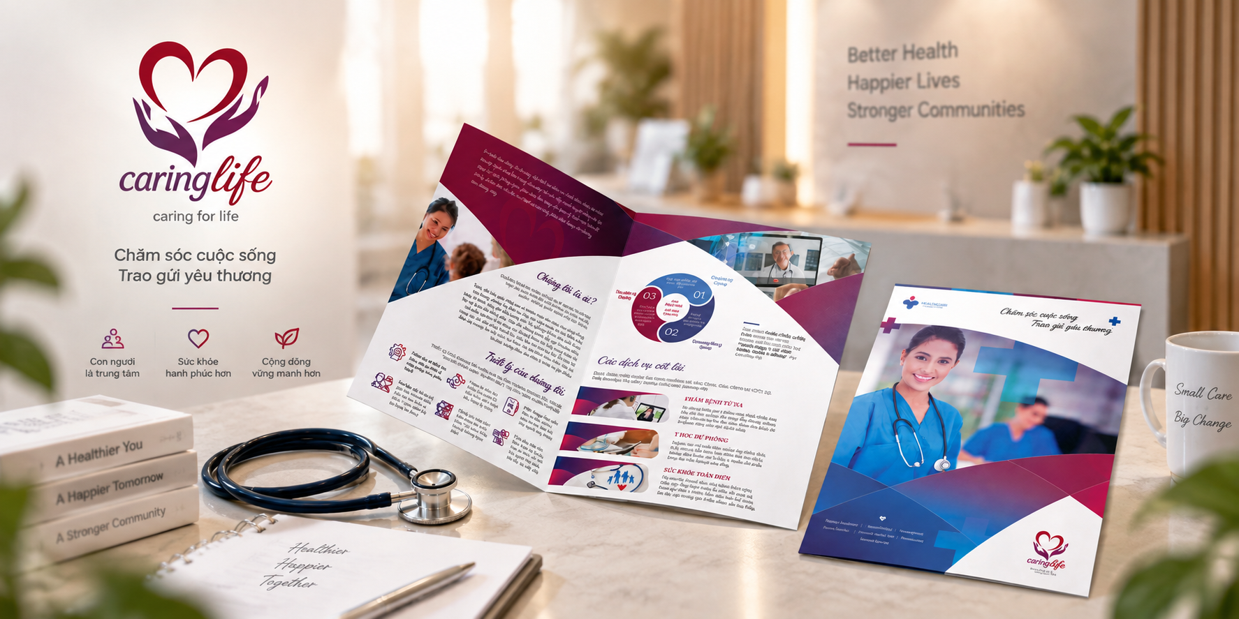Caring Life – Thiết kế Company Profile cho thương hiệu dịch vụ chăm sóc sức khỏe gia đình